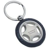 Rubber Tire Metal Key Tag