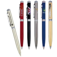 Twist action ballpoint pen with brass barrel and chrome trim.... from ASI...