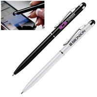 Aluminum ballpoint pen with soft-touch stylus tip and silver trim.... from...