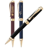 Solid brass barrel ballpoint pen with matte lacquer finish with gold... from...
