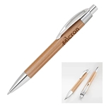 Eco-Friendly Sleek Bamboo Ballpoint Pen - Click Action