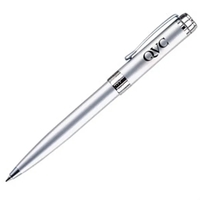 Satin silver twist action ballpoint pen in solid brass.... from ASI 37455...