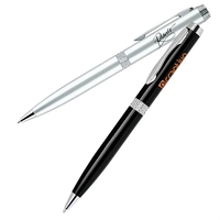 Ballpoint pen. Has aluminum barrel with diamond cut textured middle ring.......