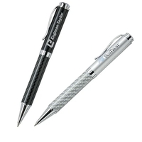 Twist action ballpoint pen with carbon fiber barrel and color matching......