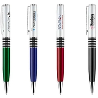 Ballpoint pen with silver cap and translucent barrel.... from ASI 37455...