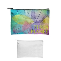 Recycled polyester pouch with zipper closure and sublimation printing.......