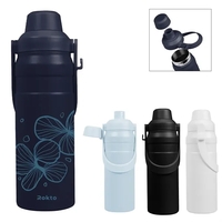 24 oz. double wall stainless steel bottle with screw-on lid and... from ASI...