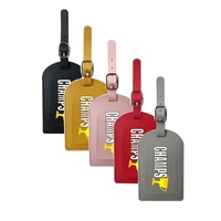 Faux leather luggage tag with privacy flap and secure strap.... from ASI...