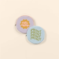 6" round natural, colored or denim canvas pouch with zipper closure.... from...