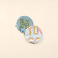 6" round natural, colored or denim canvas pouch with zipper closure.... from...