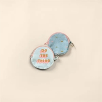 3" round natural, colored or denim canvas coin purse with zippered... from...