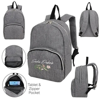 9"W x 13"H x 5"H Mini Heather Gray Backpack with front... from ASI 37980...
