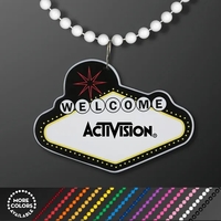 Imprinted Vegas Sign with Beaded Necklace; Imprinted Pricing... from ASI...