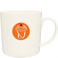 14 oz ceramic mug with handle and a glossy interior/exterior.... from ASI...