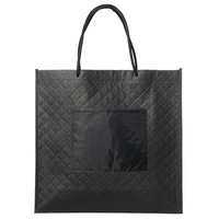 Cross woven shopping bag with front pocket plus 1 color silkscreen... from...