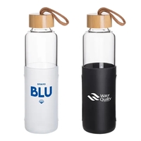 18 Oz Glass Bottle With Bamboo Covered Lid.... from ASI 46755 Cosmo Promos