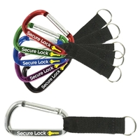 3 3/8" x 1 5/8" carabiner with black nylon strap.... from ASI 62190 Illini