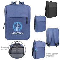 11.5"W x 17"H x 5.5" laptop backpack with front zippered slip... from ASI...