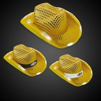 GOLD SEQUIN LED COWBOY HAT