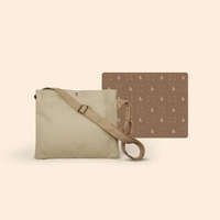 Musette style bag with heavyweight canvas exterior, snap closure and...