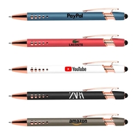 Stylus-4563 Ballpoint Soft Touch Pens with Rose Gold Trims