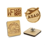 Custom Bamboo Lapel Pins Engraved