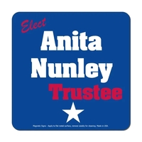 5"H x 5"W square shaped magnetic sign with round corners, 30... from ASI...