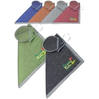 12.5" x 12.5" recycled PET golf towel with pocket for golf... from ASI 39552...