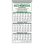3-Month Display 12-Sheet Calendar