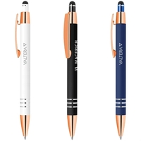 Click action stylus ballpoint pen in rose gold accents.... from ASI 68190...