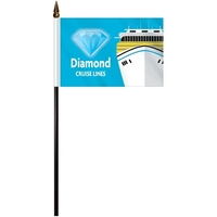 4" x 6" Single Reverse Polyester Stick Flags