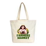 Cotton Canvas Tote with Hook/Loop Closure