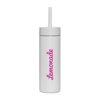16 oz. bottle with twist-on threaded lid and flexible silicone straw.... from...