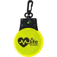 Reflector/flasher with a red LED light, swivel carabiner, and multiple...