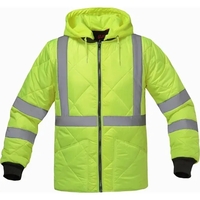 Class 3 Diamond Quilted Jacket with Removable Hood - Lime