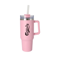 40 oz. Stainless Steel Dbl Wall Mug w/handle, screw-on lid w/straw,... from...