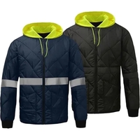 Enhanced Visibility Diamond Quilted Jacket w/Removable Hood