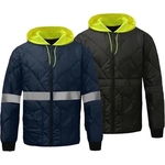Enhanced Visibility Diamond Quilted Jacket w/Removable Hood
