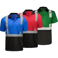 Non-ANSI multi color short sleeve safety polo with black bottom.... from ASI...