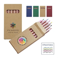 6-piece colored pencil set in kraft box with full color imprint.... from ASI...