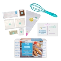 Churro kit with ingredients, piping bag, step-by-step instructional card, 6...