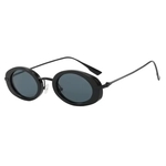 Unisex Oval Metal Temple Sunglasses