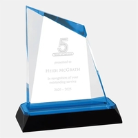 Acrylic Blue Peak Diamond Award with Base