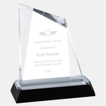 Acrylic Silver Peak Diamond Award with Base
