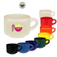 7oz Vitrified Stackable Cup, spot color. Saucer available.... from ASI 80093...