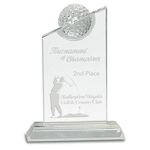Clear Crystal with Inset Golf Ball on Base