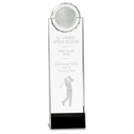 Clear/Black Crystal Standup with 3D Golfer Award