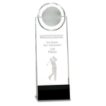Clear/Black Crystal Standup with 3D Golfer
