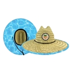 Domestic Straw Hat With Custom Patch - Swimming Pool