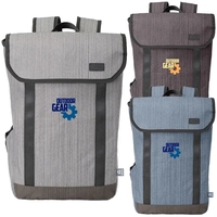 11" x 16.5" x 4" recycled heather travel backpack with dedicated... from ASI...